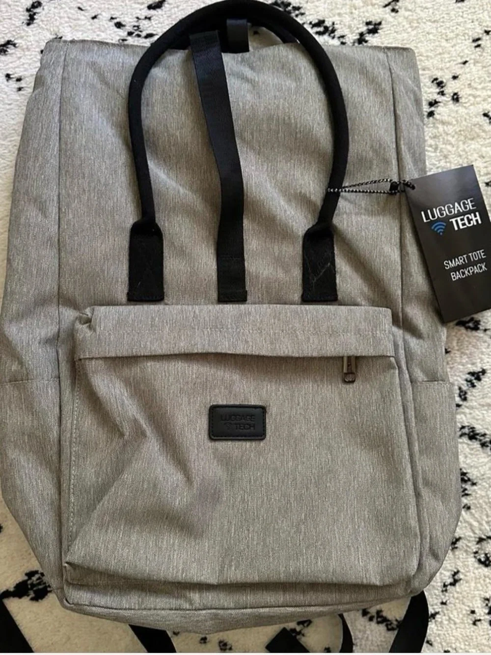 Gray Smart Tote Backpack for Men